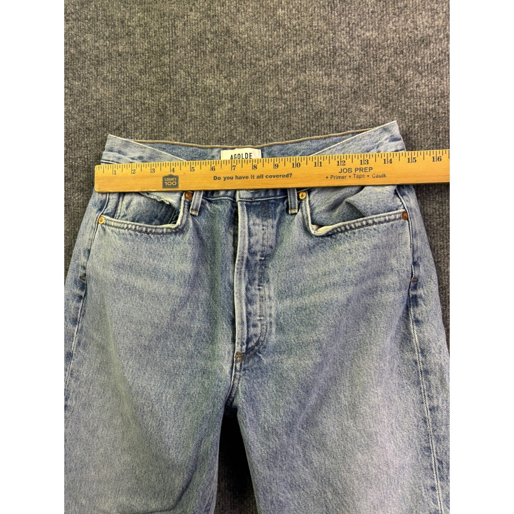 Agolde Straight Leg Jeans Womens 29 Light Wash High Rise Button Fly Denim - Picture 4 of 10